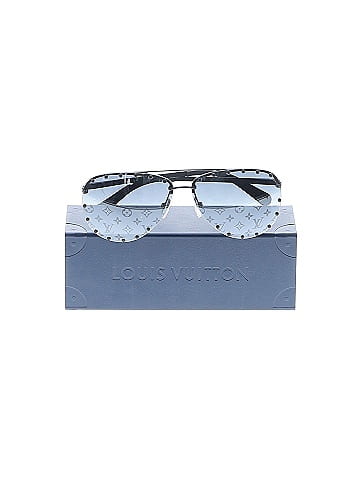 Louis Vuitton Gunmetal Studded Logo Aviator Sunglasses (view 2)