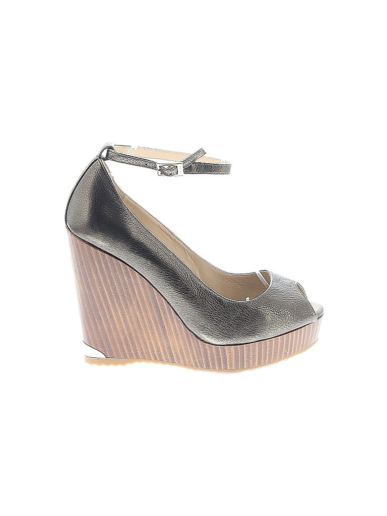 Jimmy Choo Gray Gold Wedges Size EU 39 1/2 - photo 1