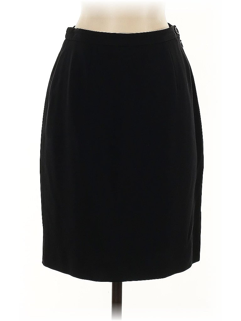 Giorgio Armani 100% Newwool Solid Black Wool Skirt Size EU (IT) 38 / US 2 - photo 1