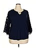 JM Collection Blue 3/4 Sleeve Top Size XXL - photo 1