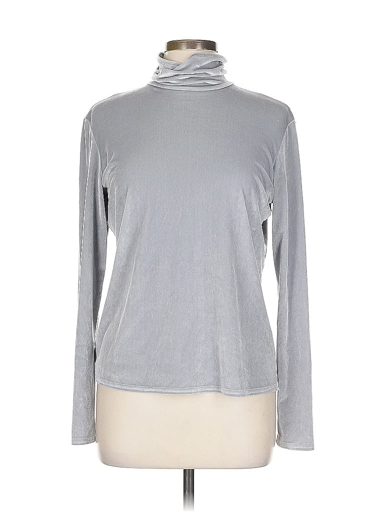 Worth Silver Turtleneck Sweater Size 12 - photo 1