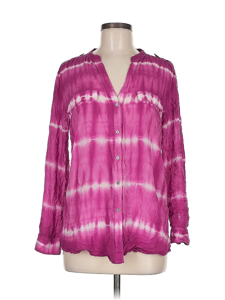 Pre-owned Calvin Klein Long Sleeve Blouse In Purple