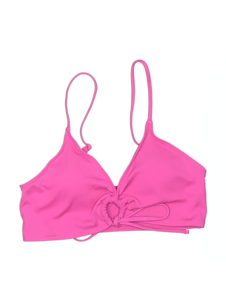 Pre-owned Unbranded Swimsuit Top Pink Hearts Pattern Swimwear