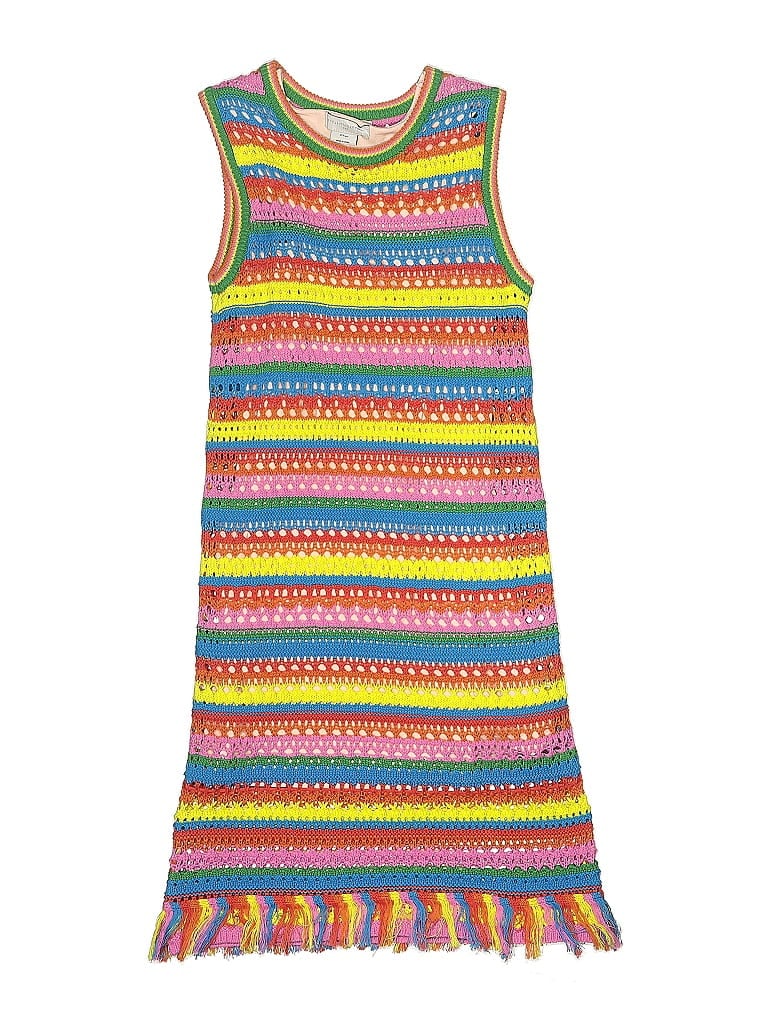 Stella McCartney 100% Cotton Graphic Yellow Pink Crotchet Dress Size 12 (big kids) - photo 1