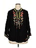 Johnny Was 100% Cupro Black 3/4 Sleeve Blouse Size 2X (petite) - photo 1
