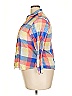 Foxcroft 100% Cotton Plaid Blue 3/4 Sleeve Button-Down Shirt Size 18 - photo 5