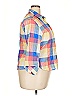 Foxcroft 100% Cotton Plaid Blue 3/4 Sleeve Button-Down Shirt Size 18 - photo 4