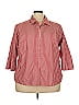 A.L.C. Stripes Red 3/4 Sleeve Button-Down Shirt Size 3X - photo 1