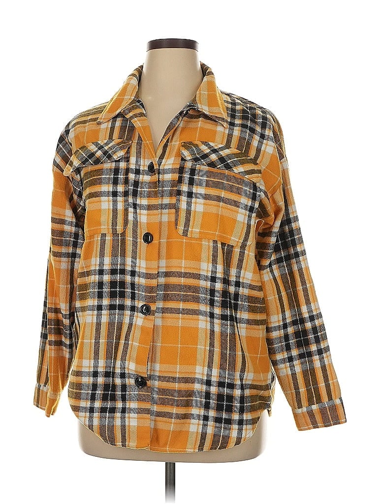Pre-owned No Boundaries Long Sleeve Button Down Shirt In Orange