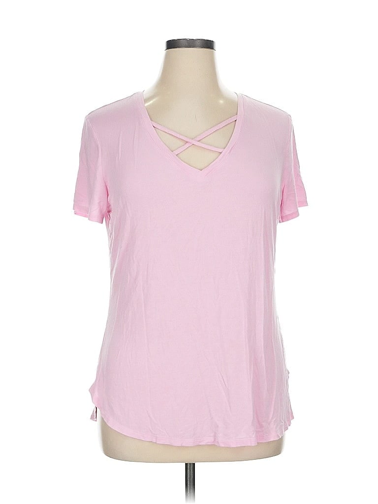 Soho JEANS NEW YORK & COMPANY Pink Short Sleeve T-Shirt Size XL - photo 1
