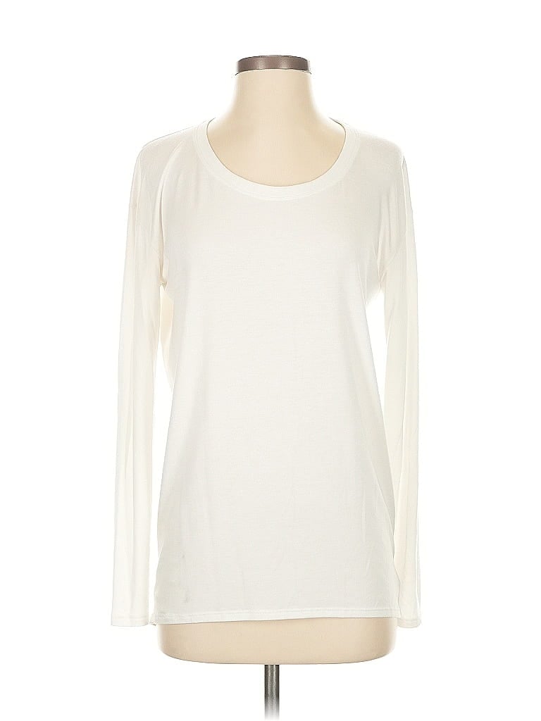 Pre-owned Athleta Long Sleeve T-shirt In White