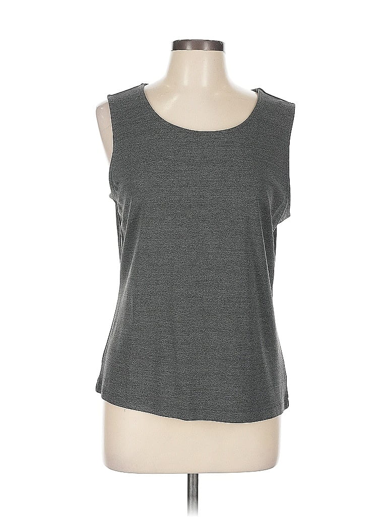 Pre-owned Liz Claiborne Sleeveless Top Gray Scoop Neck Tops