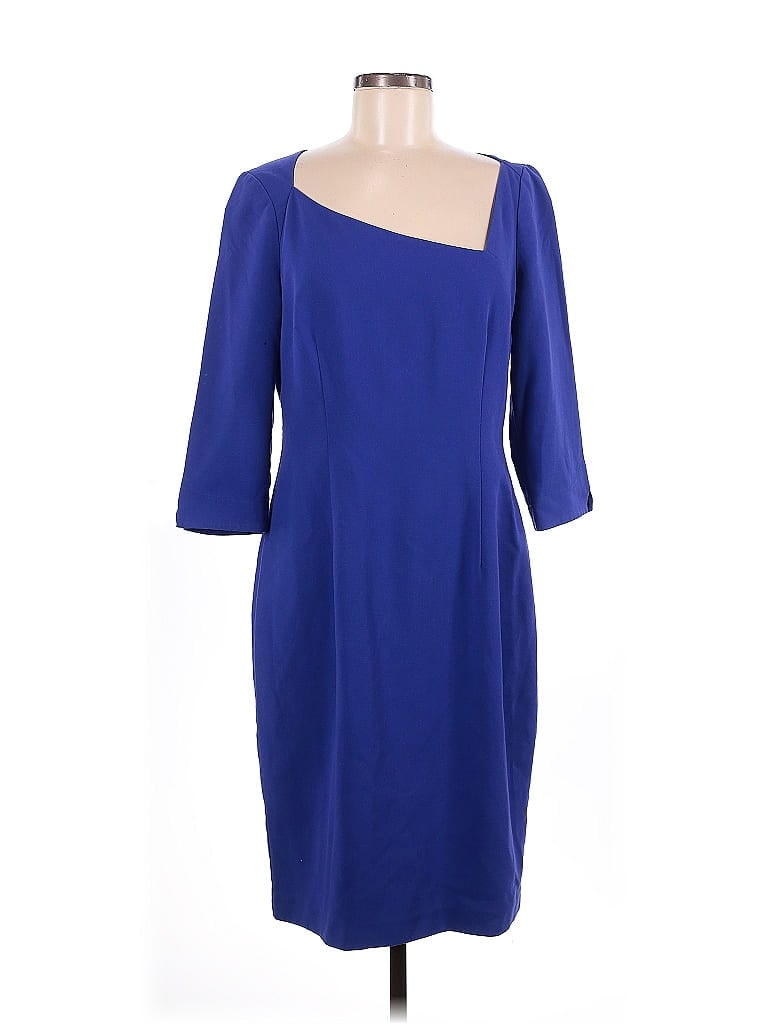 Black Halo Solid Blue Cocktail Dress Size 12 - photo 1