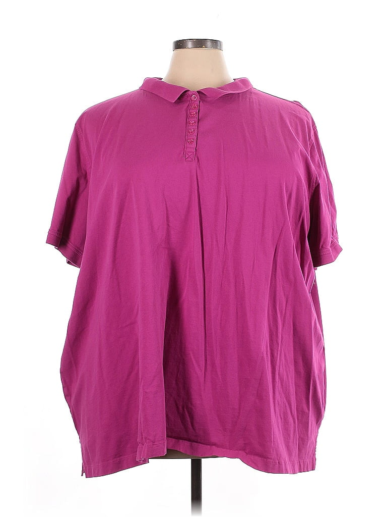 Woman Within 100% Cotton Purple Short Sleeve Polo Size 5X - photo 1