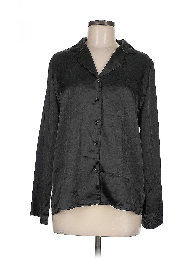 Pre-owned Ekouaer Long Sleeve Blouse In Black