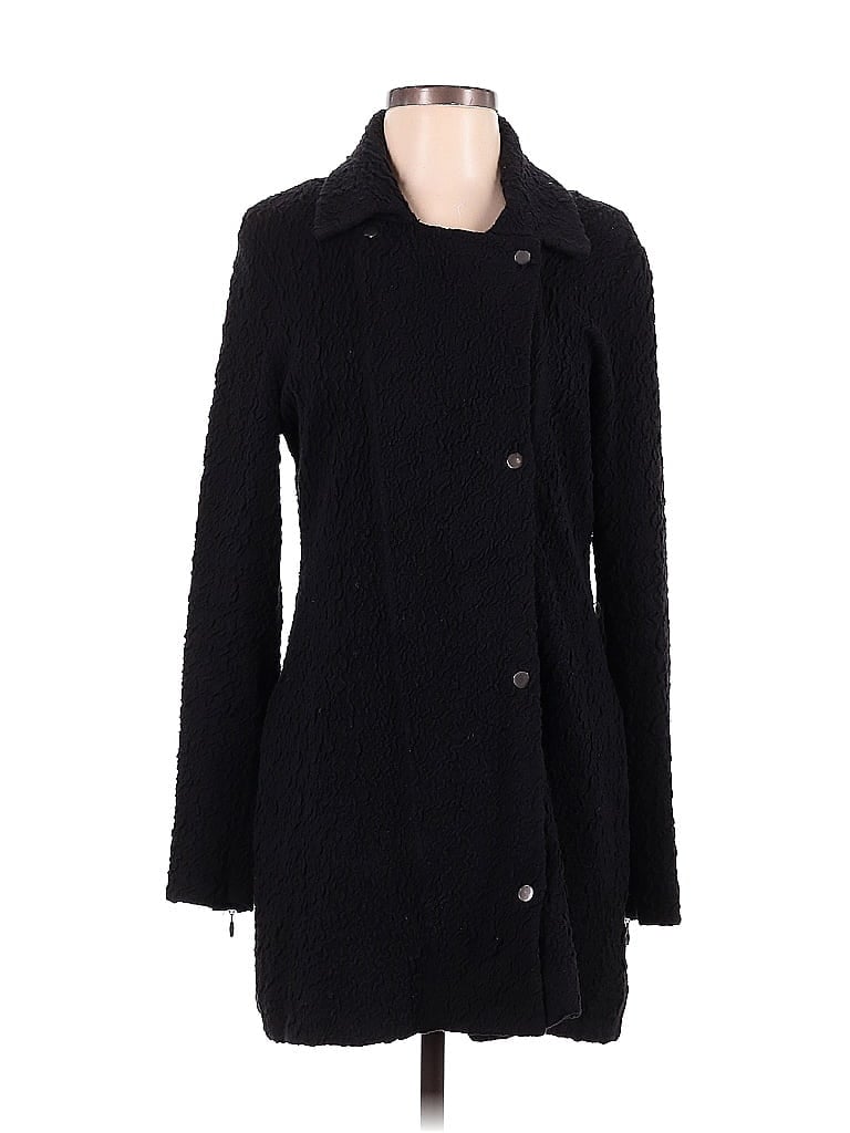 Pre-owned Eileen Fisher Coat In Black
