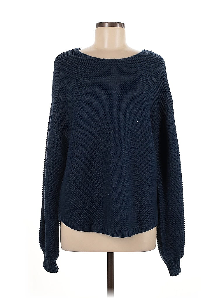G by Giuliana Rancic 100% Acrylic Solid Blue Pullover Sweater Size M - photo 1