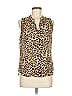 Bella Dahl 100% Rayon Animal Print Brown Tan Sleeveless Blouse Size M - photo 1