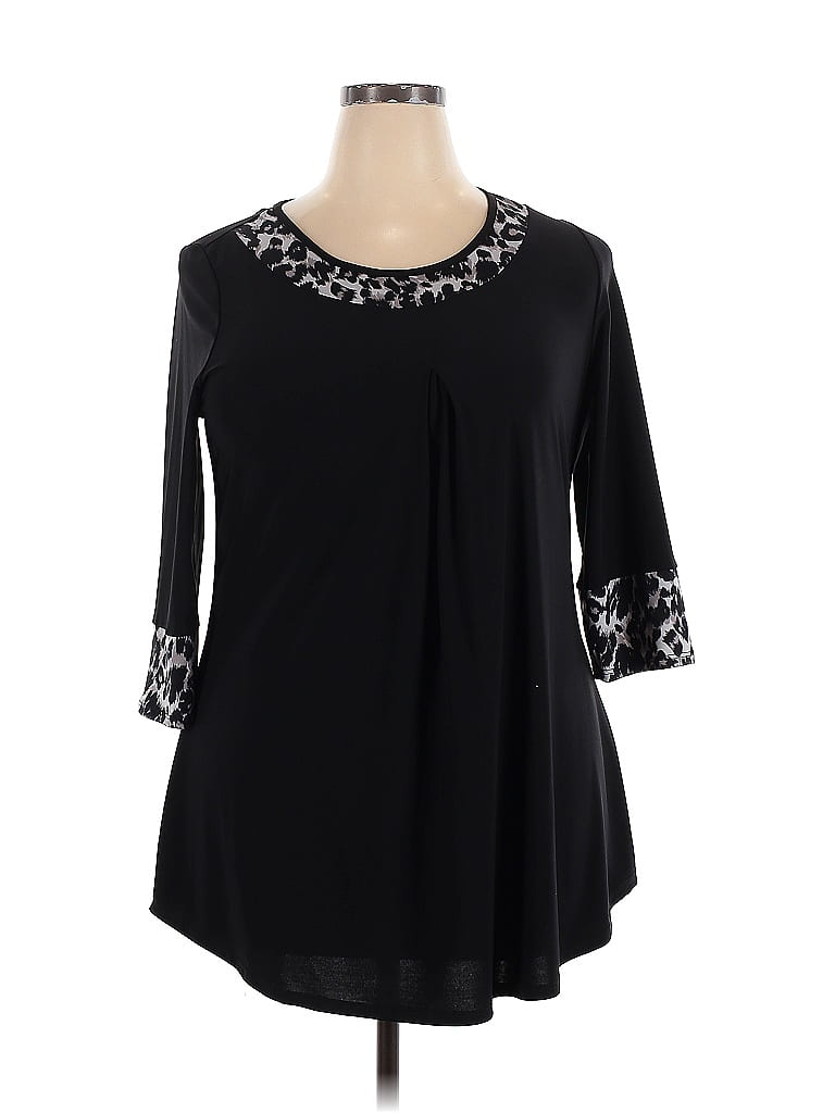 Cozy Collection Black 3/4 Sleeve Blouse Size 2X - photo 1