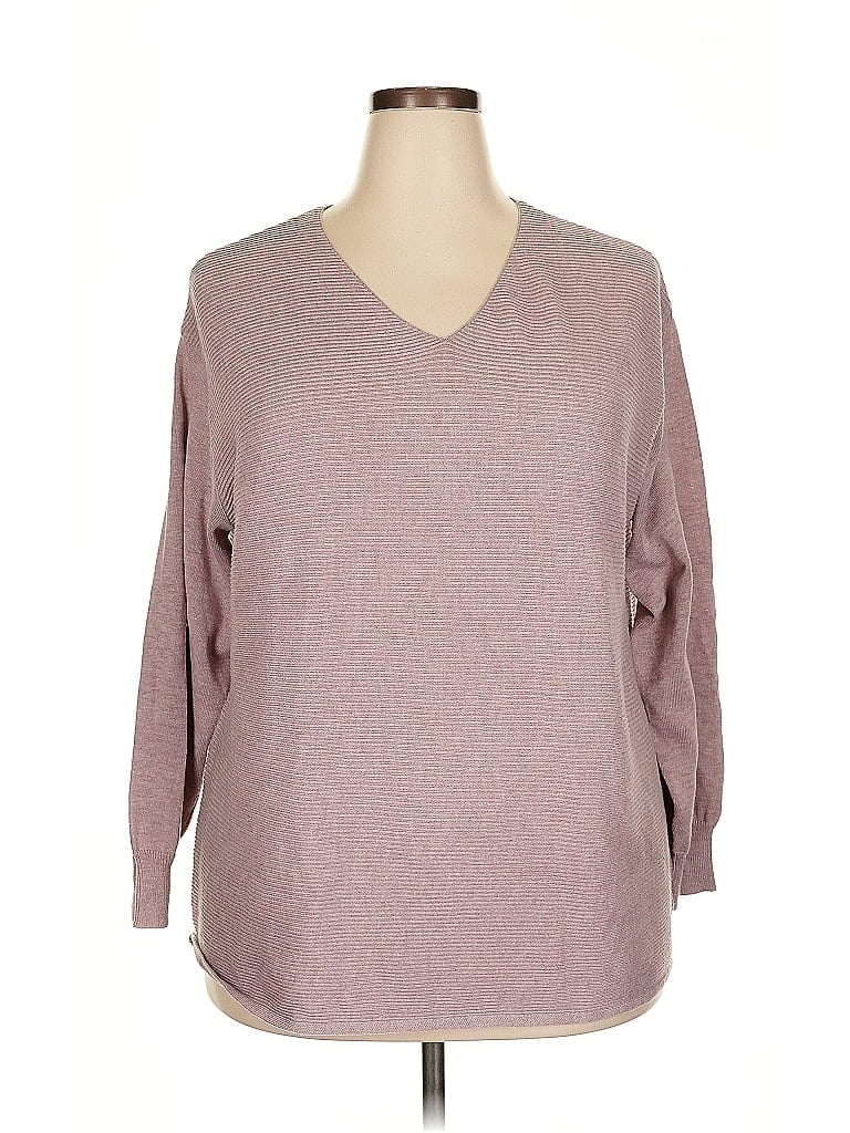 Pre-owned Ella Moss Pullover Sweater In Burgundy