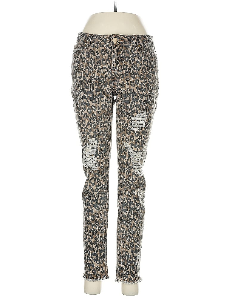 Easel Animal Print Gold Jeans Size M - photo 1