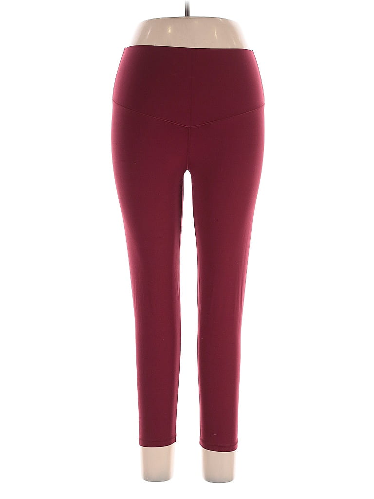 Pre-owned Aerie Active Pants In Burgundy