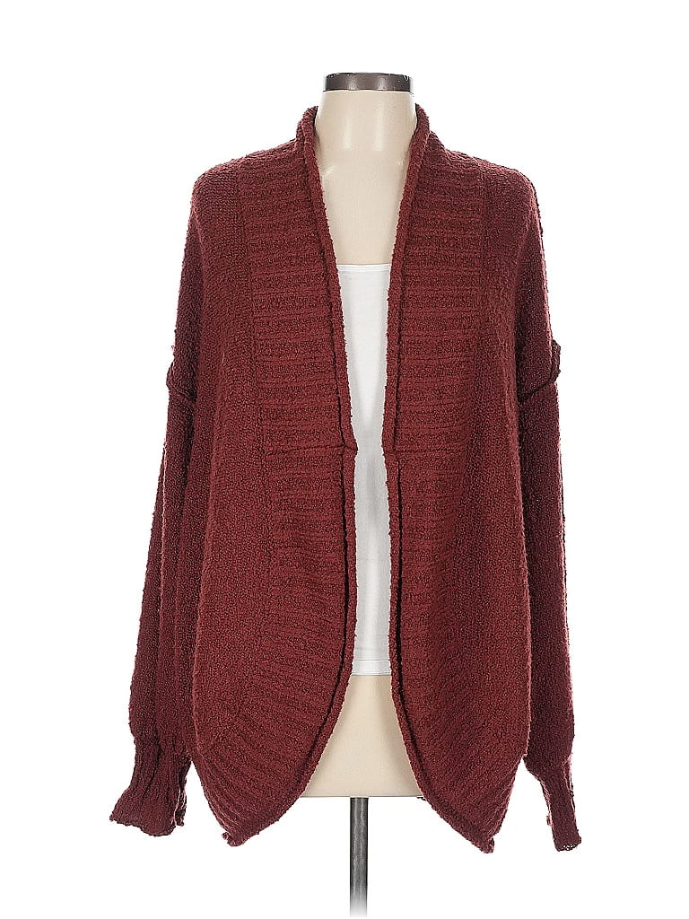 Joseph A. 100% Polyester Burgundy Cardigan Size L - photo 1