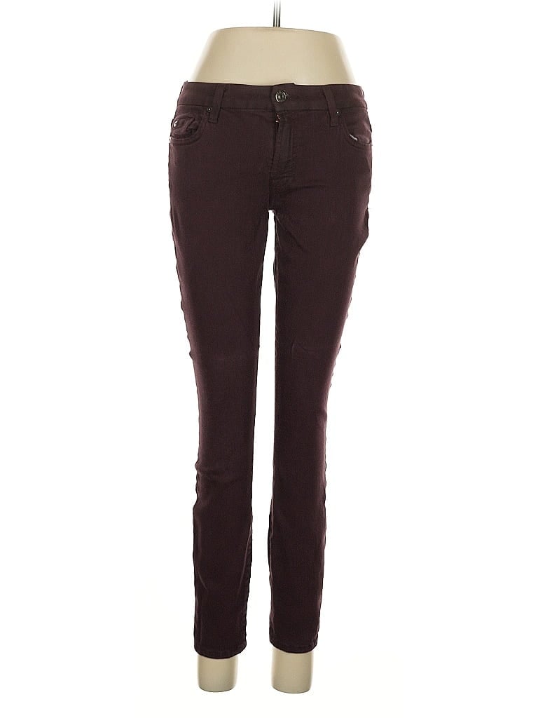 Pre-owned 7 For All Mankind Jeans In Burgundy
