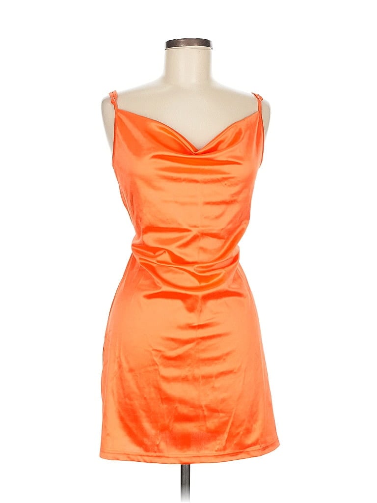 Zaful 100% Polyester Orange Cocktail Dress Size 8 - photo 1