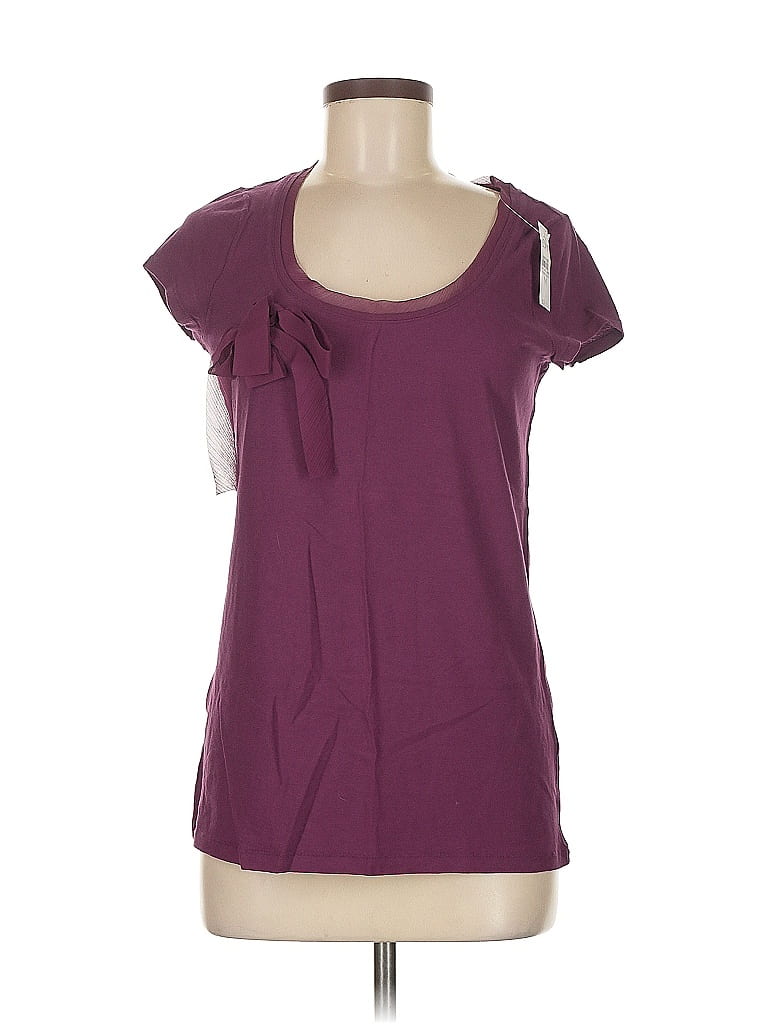 Ann Taylor LOFT Outlet 100% Cotton Purple Short Sleeve Top Size M - photo 1