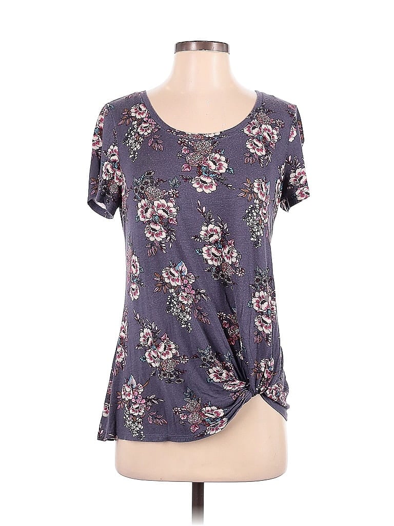 Nine Britton Floral Purple Short Sleeve T-Shirt Size S - photo 1