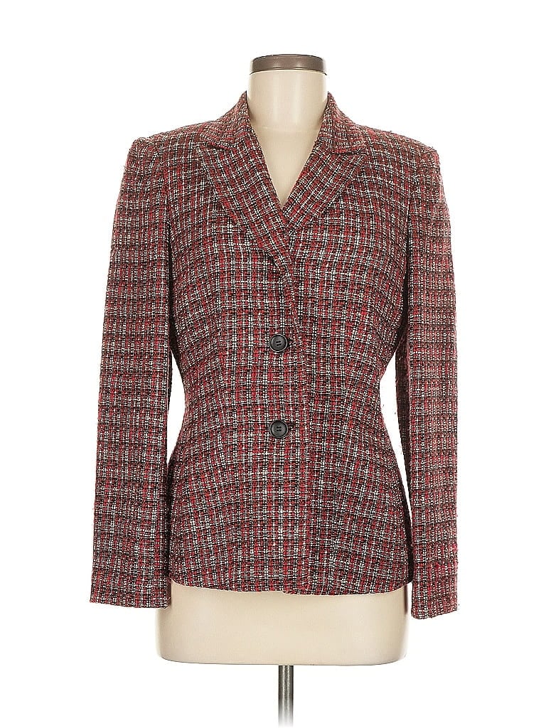 Le Suit Tweed Red Blazer Size 6 - photo 1