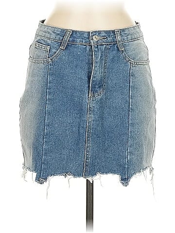 En Creme Denim Skirt (view 1)