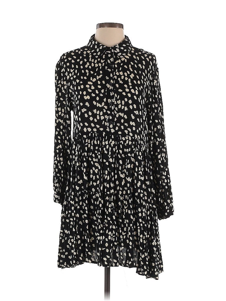 Easel 100% Rayon Animal Print Black Casual Dress Size S - photo 1