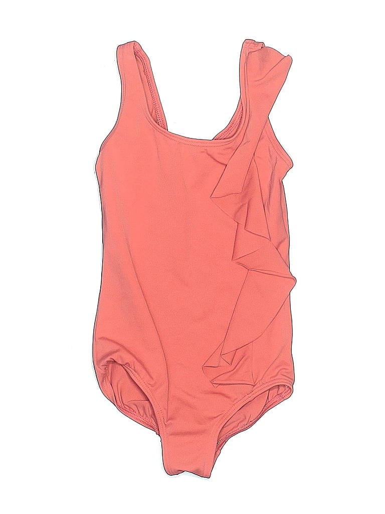 Pre-owned Lands' End Kids'  One Piece Swimsuit In Pink