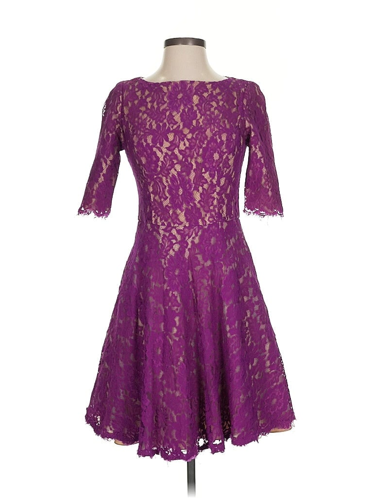 ML Monique Lhuillier Purple Cocktail Dress Size XXS - photo 1