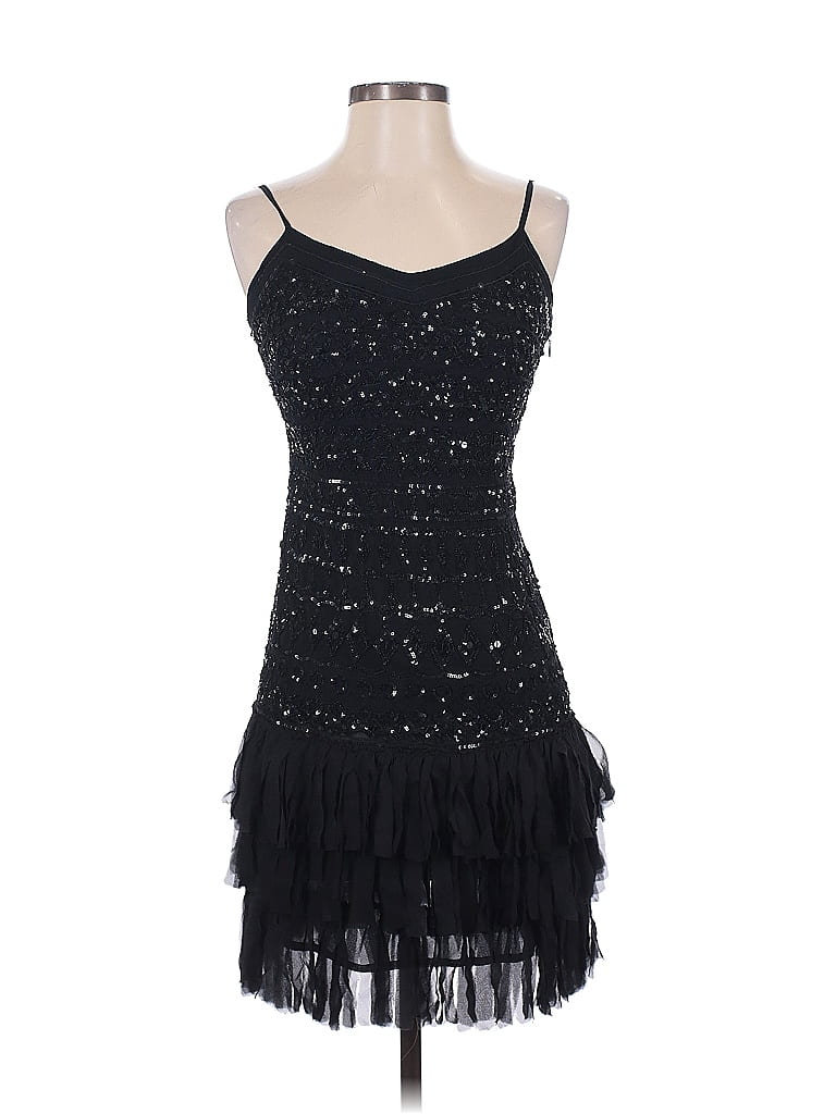 Alexia Admor 100% Silk Stars Black Cocktail Dress Size XS - photo 1