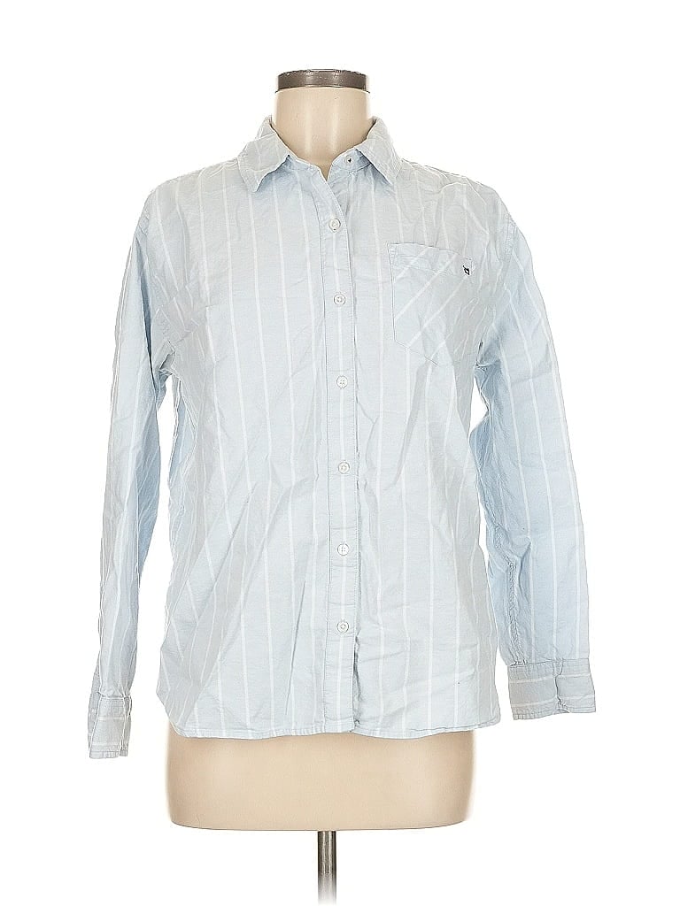 Pre-owned Crown & Ivy Long Sleeve Button Down Shirt In Blue