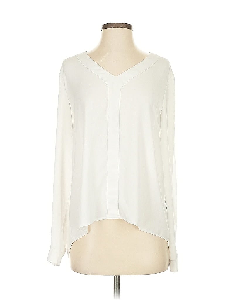 Pre-owned Suzy Shier Long Sleeve Blouse In White