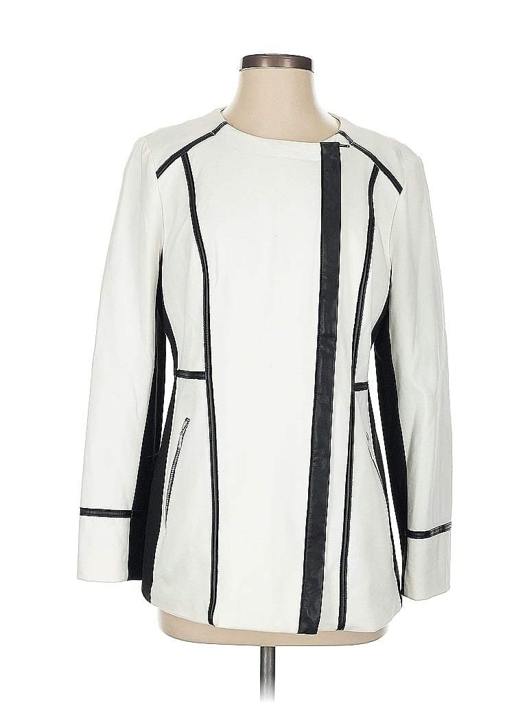 Pre-owned Inc International Concepts Jacket In White