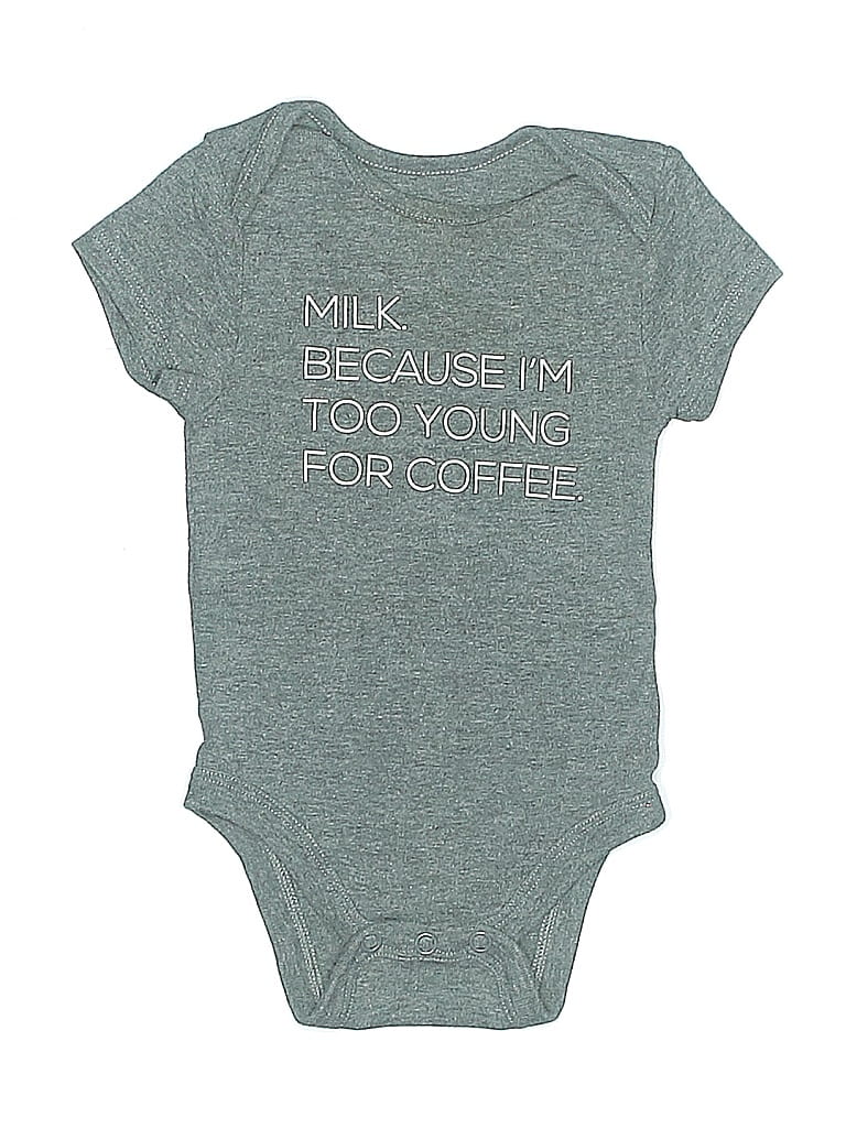 Jumping Beans Gray Short Sleeve Onesie 3-6 MO / 6 MO - photo 1