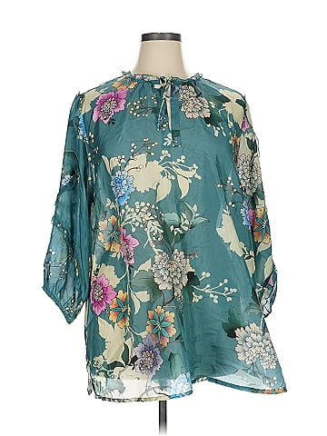 Johnny Was 3/4 Sleeve Silk Top (view 1)