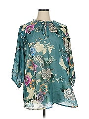 Johnny Was 3/4 Sleeve Silk Top