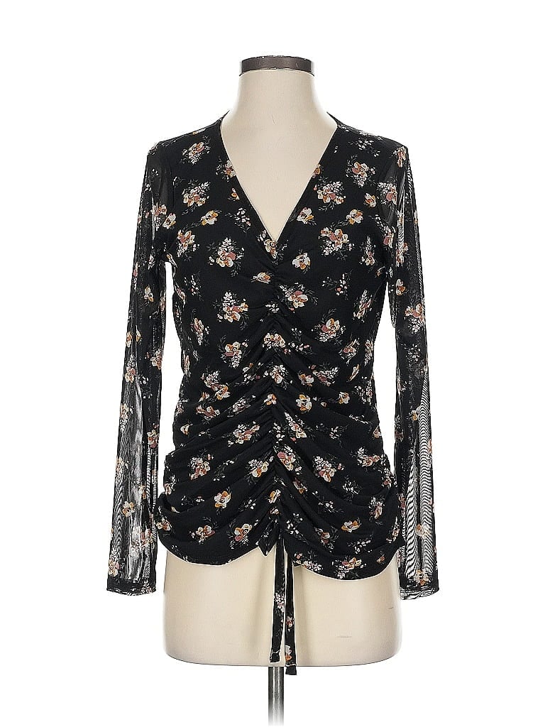 Pre-owned Absolutely Famous Long Sleeve Blouse In Black