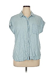 Cosmic Blue Love Short Sleeve Button Down Shirt