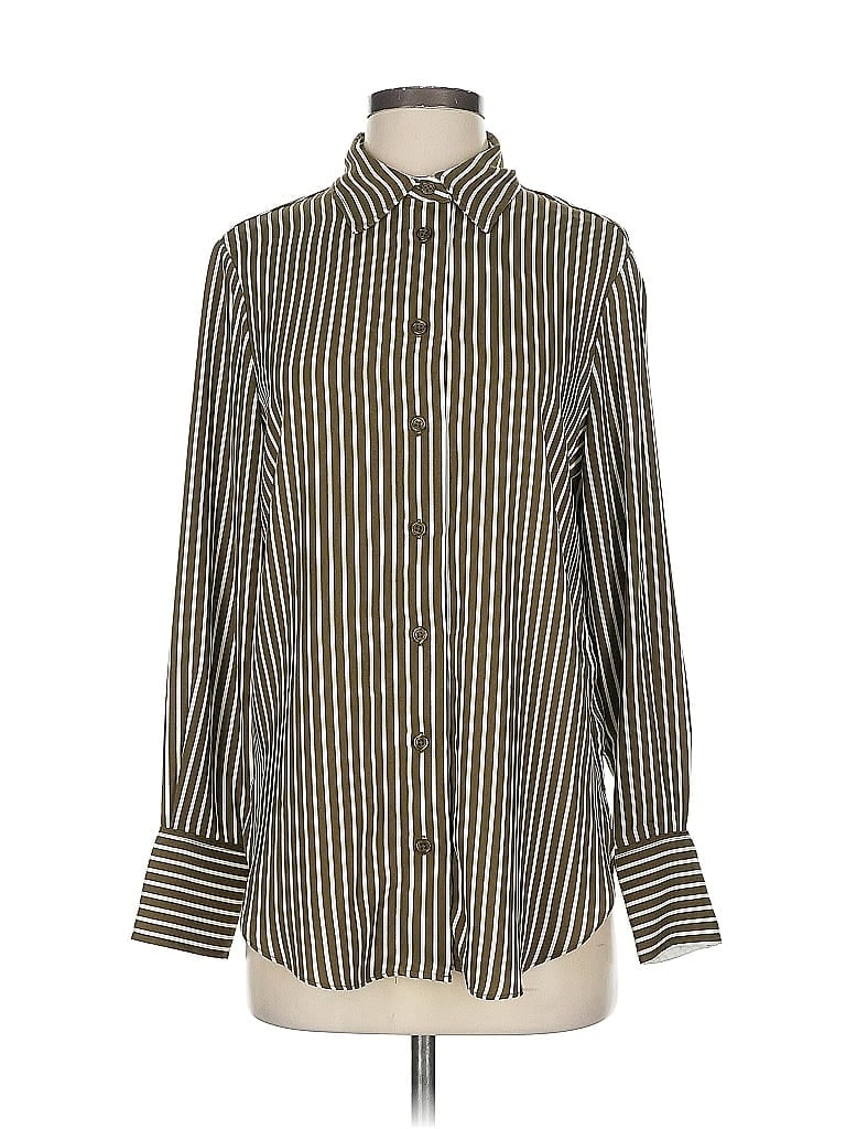 Pre-owned Adrianna Papell Long Sleeve Blouse In Brown