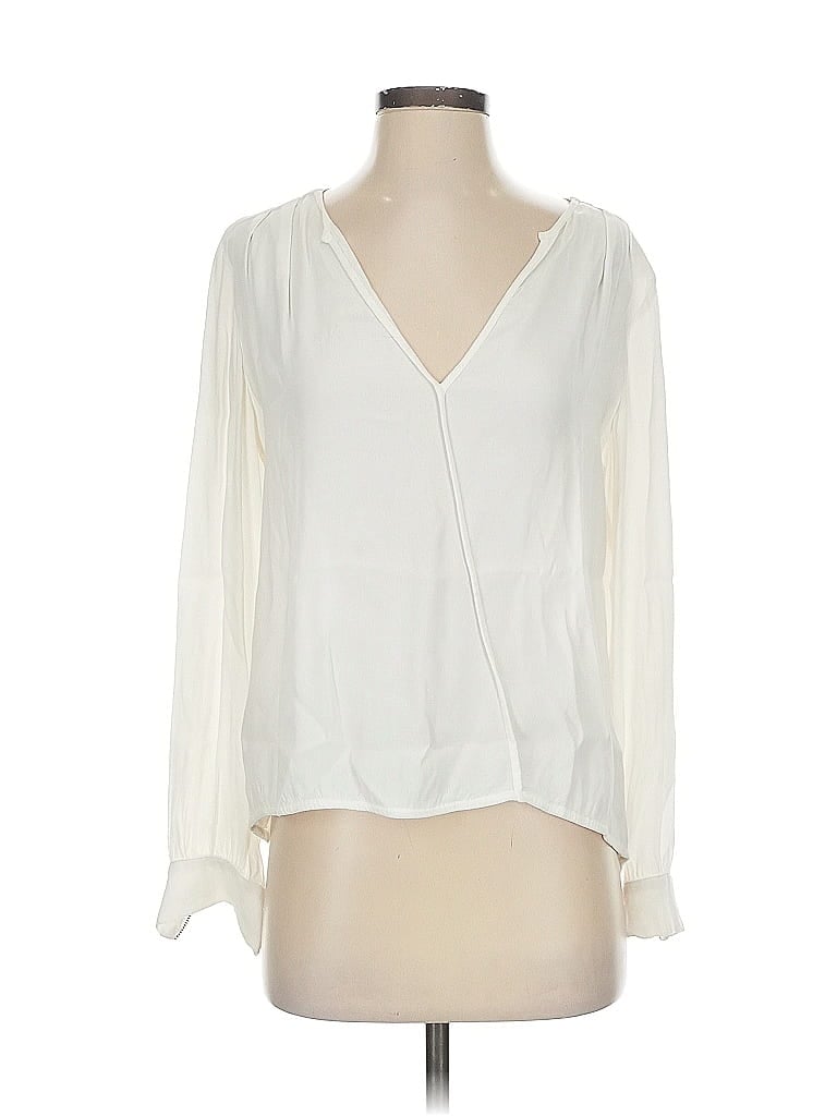 Pre-owned Trouve Long Sleeve Blouse In White
