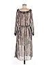 W by Worth 100% Polyester Animal Print Gray Casual Dress Size 8 - photo 1