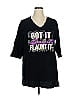 Catherines 100% Cotton Black 3/4 Sleeve T-Shirt Size 1X - photo 1