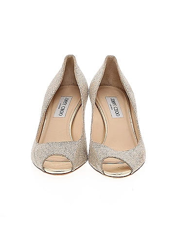 Jimmy Choo Glitter Accent Peep Toe Pumps (view 2)